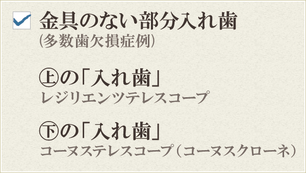 金具のない部分入れ歯 金具のない部分入れ歯