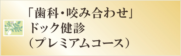 「歯科・咬み合わせ」ドック健診(プレミアムコース) 「歯科・咬み合わせ」ドック健診(プレミアムコース)