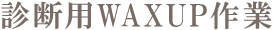 診断用WAXUP作業 診断用WAXUP作業